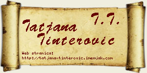 Tatjana Tinterović vizit kartica